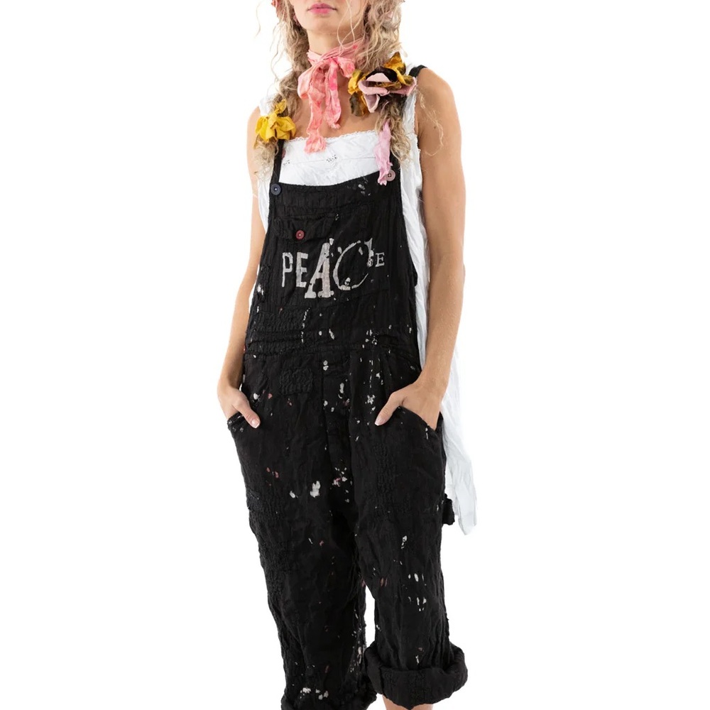 Magnolia Pearl Painted Overalls in Peace